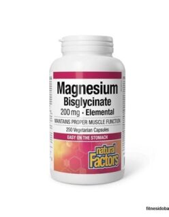 Natural Factors Magnesium Bisglycinate Pure 200 mg 250 veg capsules